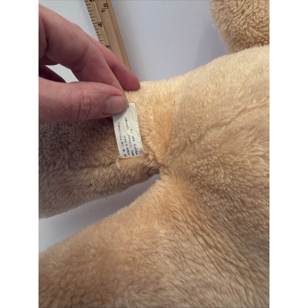 Vintage Rushton Teddy Bear Plush Tan 15" Stuffed Animal Toy Tested Works Musical - Picture 3 of 9